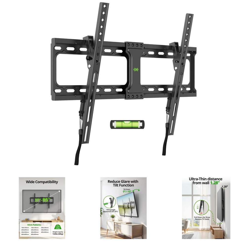 Tilting TV Wall Mount for 37 to 95 Inch Flat Curved Screens VESA 150X100 To